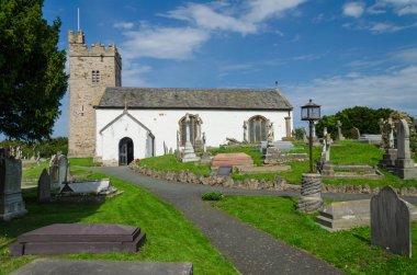 Rhos on Sea, İngiltere: 27 Ağustos 2019: St Trillo 's Church at Rhos-on-Sea daha önce 1540' a kadar Dinerth Church olarak biliniyordu. Kilise Viktorya Dönemi Gotik Dirilişi tarzında ve 2. sınıf listelenmiş.. 