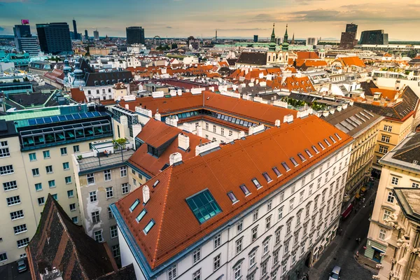 Letecký pohled na střechy Vídně — Stock fotografie