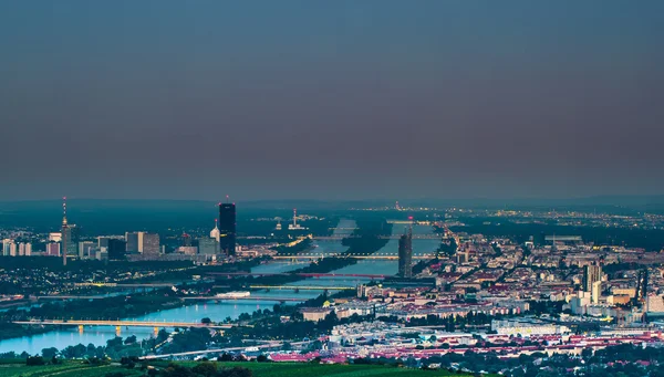 Vienna skyline and Danube River. Vienna, Austria.