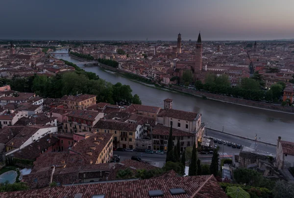 Verona hava görünümünü. İtalya — Stok fotoğraf