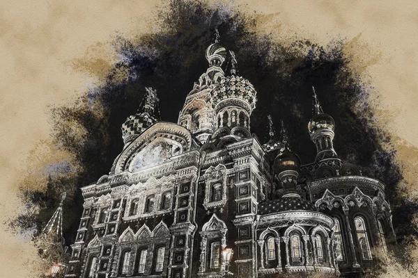 サンクトペテルブルク、ロシア、こぼした血の上の教会. — ストック写真