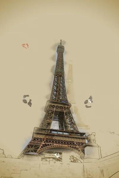Eiffeltorn i skymningen — Stockfoto