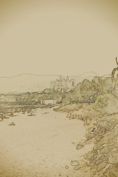 Перегляд пляжу Пальма де Майорка — стокове фото