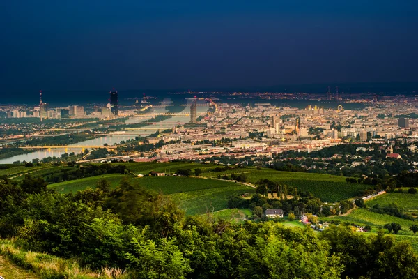 Vienna skyline and Danube River. Vienna, Austria.