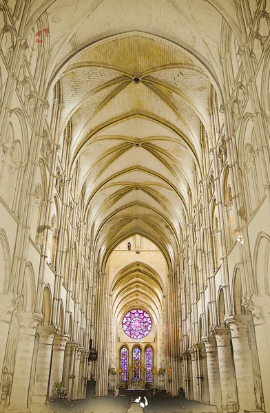 La nef d'une église gothique — Photo