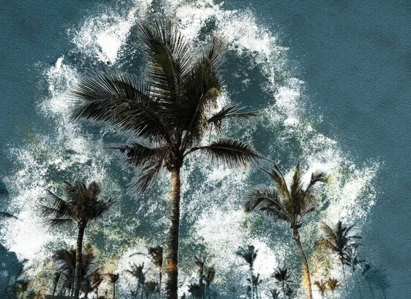 Palmy na błękitne niebo — Zdjęcie stockowe