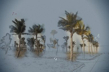 Avuçlar mavi gökyüzüne karşı