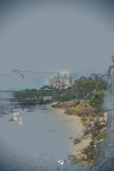 パルマ ・ デ ・ マヨルカのビーチのビュー — ストック写真
