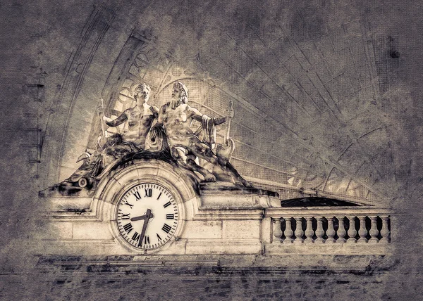 Zegar, Gare de zeby, Paryż, Francja — Zdjęcie stockowe