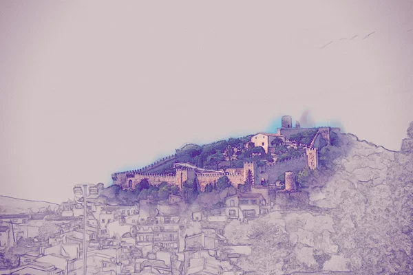 青山在马略卡岛卡普德佩拉城堡 — 图库照片