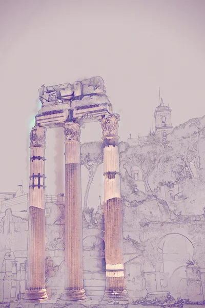 Ruiny Forum Rzymskiego — Zdjęcie stockowe