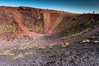 Manzara Etna yanardağı, Sicilya, İtalya.