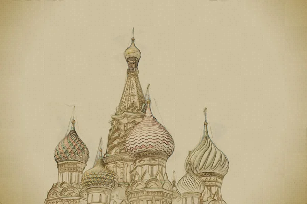 Cathédrale St. Basile de la Protection de la Vierge sur le fossé de Moscou — Stockfoto