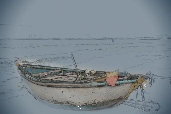 Barche sulla spiaggia della città di Da Nang, Vietnam — Foto Stock