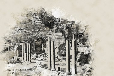 Eski şehrin kalıntıları.