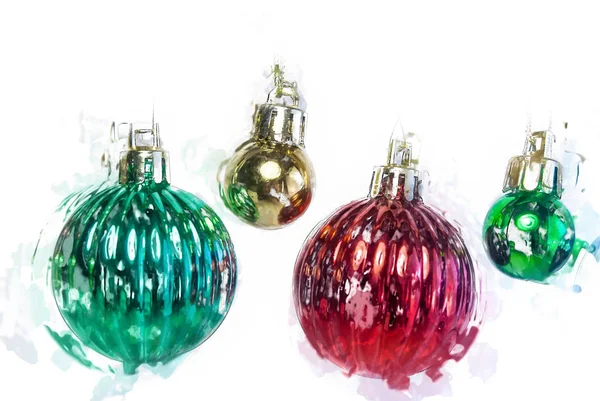 Christmas tree decoration on white. Holiday illustration — Stock Photo, Image