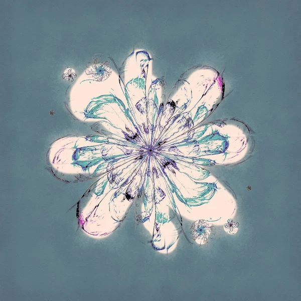 Fraktal kwiat Burza śnieżna — Zdjęcie stockowe