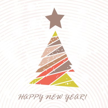 Üçgen simgesiyle düz Noel ağacı.