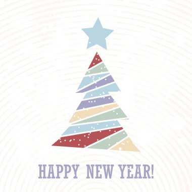 Üçgen simgesiyle düz Noel ağacı.