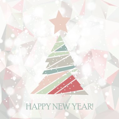 Üçgen simgesiyle düz Noel ağacı.