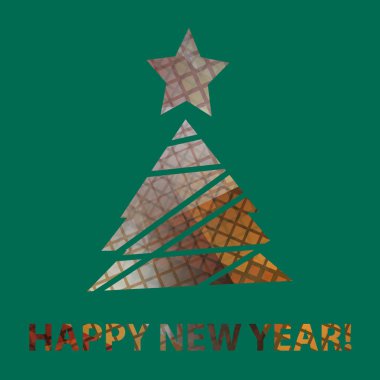 Üçgen simgesiyle düz Noel ağacı.