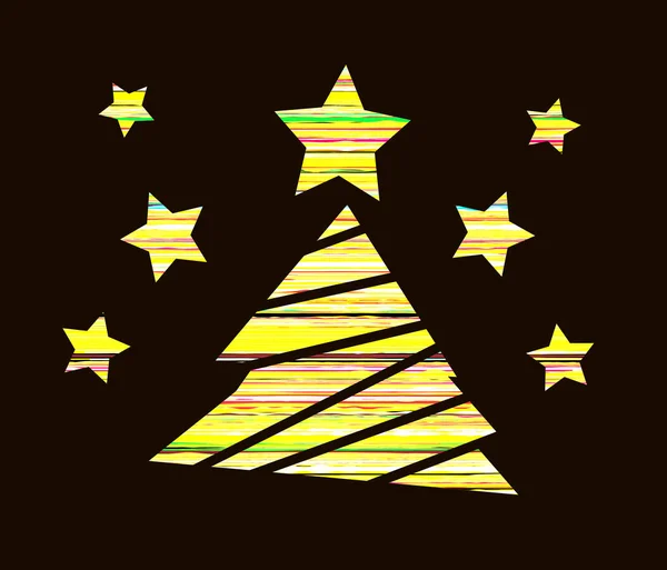 Icône d'arbre de Noël plat avec triangles . — Image vectorielle