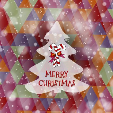 Üçgen simgesiyle düz Noel ağacı.