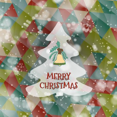 Üçgen simgesiyle düz Noel ağacı.