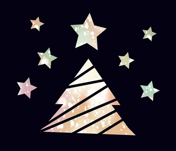 Tasainen joulukuusi kuvake kolmiot . — vektorikuva