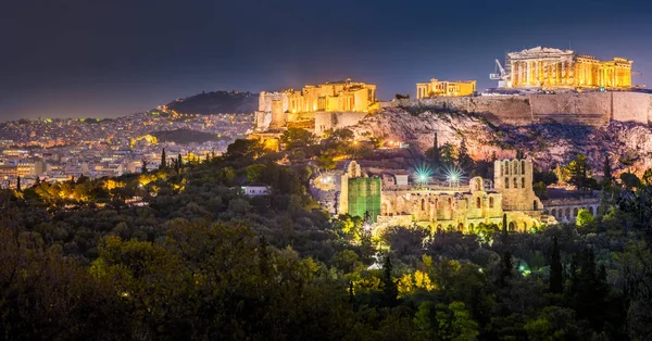 Construction du Parthénon et de l'Hérode à Acropole Hill à Athènes — Photo