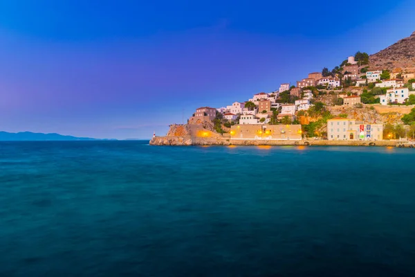 Hydra island en sommarkväll i Grekland. — Stockfoto