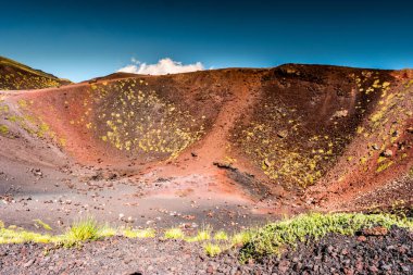 Manzara Etna yanardağı, Sicilya, İtalya.
