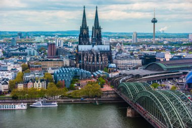 Köln, Almanya havadan görünümü.