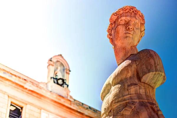 Famous fountain of shame on baroque Piazza Pretoria, Palermo, Sicily — Stock Photo, Image