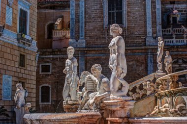 Ünlü Barok Piazza Pretoria, Palermo, Sicilya yazıklar Çeşmesi