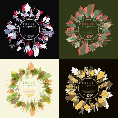 Sonbahar yuvarlak çerçeve. Sonbahar yaprakları çelenk.