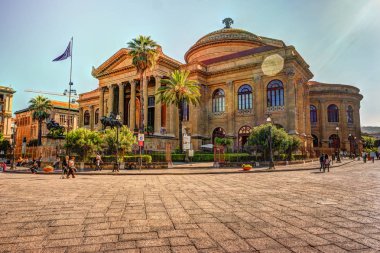 The famous Teatro Massimo in Palermo clipart