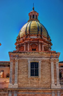Barok Piazza Pretoria, Palermo tarihi bina, kubbe,