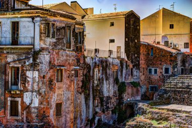 Kırmızı eski tuğla duvar ile windows ve yeşil sarmaşık