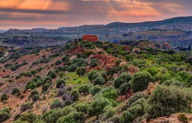 Concordia ünlü tapınak tapınak Vadisi Agrigento yakınlarında