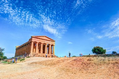 Concordia ünlü tapınak tapınak Vadisi Agrigento yakınlarında