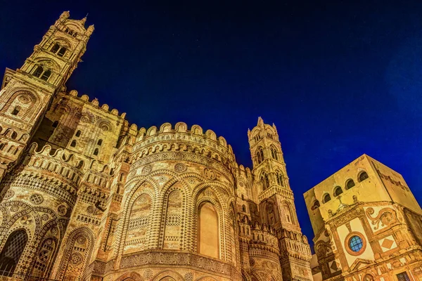 Cathedral of Palermo at night — Stock Photo, Image