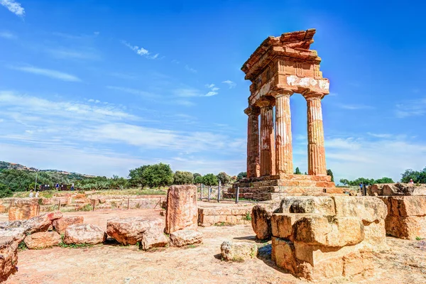 Agrigento, Sicilya. Tapınak Castor ve Pollux — Stok fotoğraf