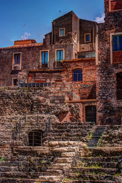 Beautiful view of colorful facades of old houses in Italy. — Stock Photo, Image