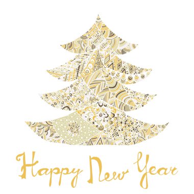 mutlu yeni yıl ve neşeli Noel kartı.