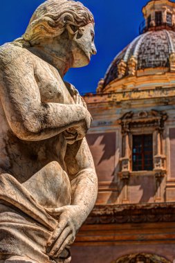 Ünlü Barok Piazza Pretoria, Palermo, Sicilya yazıklar Çeşmesi