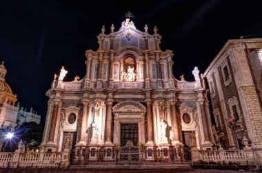 Piazza Duomo Katedrali Santa Agatha, Catania Sicilya, İtalya ile