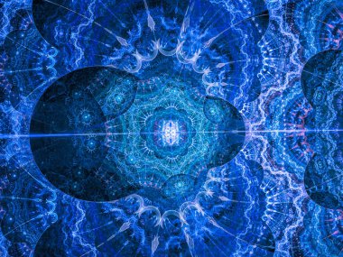 Güzel mavi arka plan ile soyut çiçek veya kar tanesi.