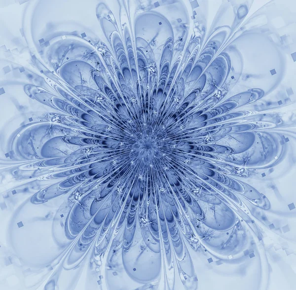 Fundo azul bonito com flor abstrata ou floco de neve . — Fotografia de Stock