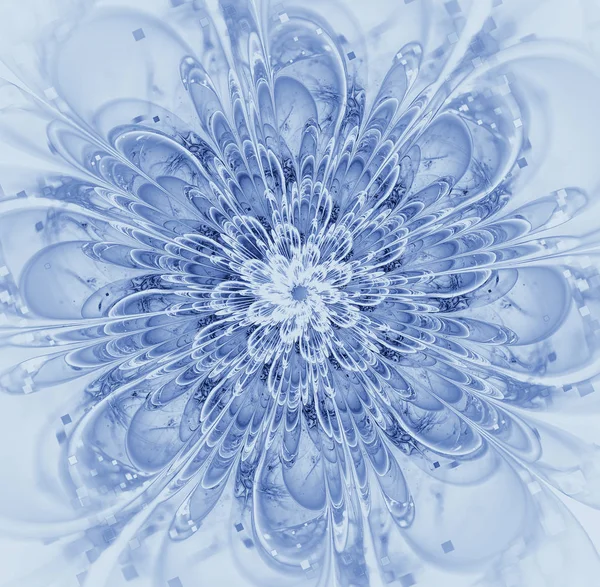Beautiful blue background with abstract flower or snowflake. — Stock Photo, Image